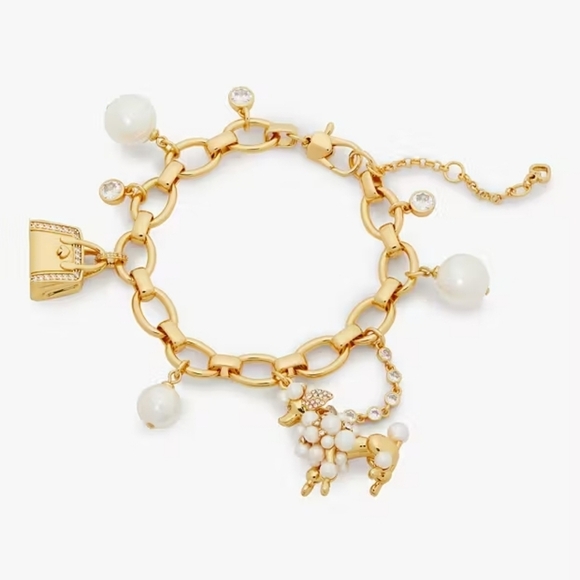 🔹️Kate Spade🔹️ Poodles & Poms Charm Bracelet NEW $178 (SOLD OUT)  ✨️🐕 - Picture 1 of 9